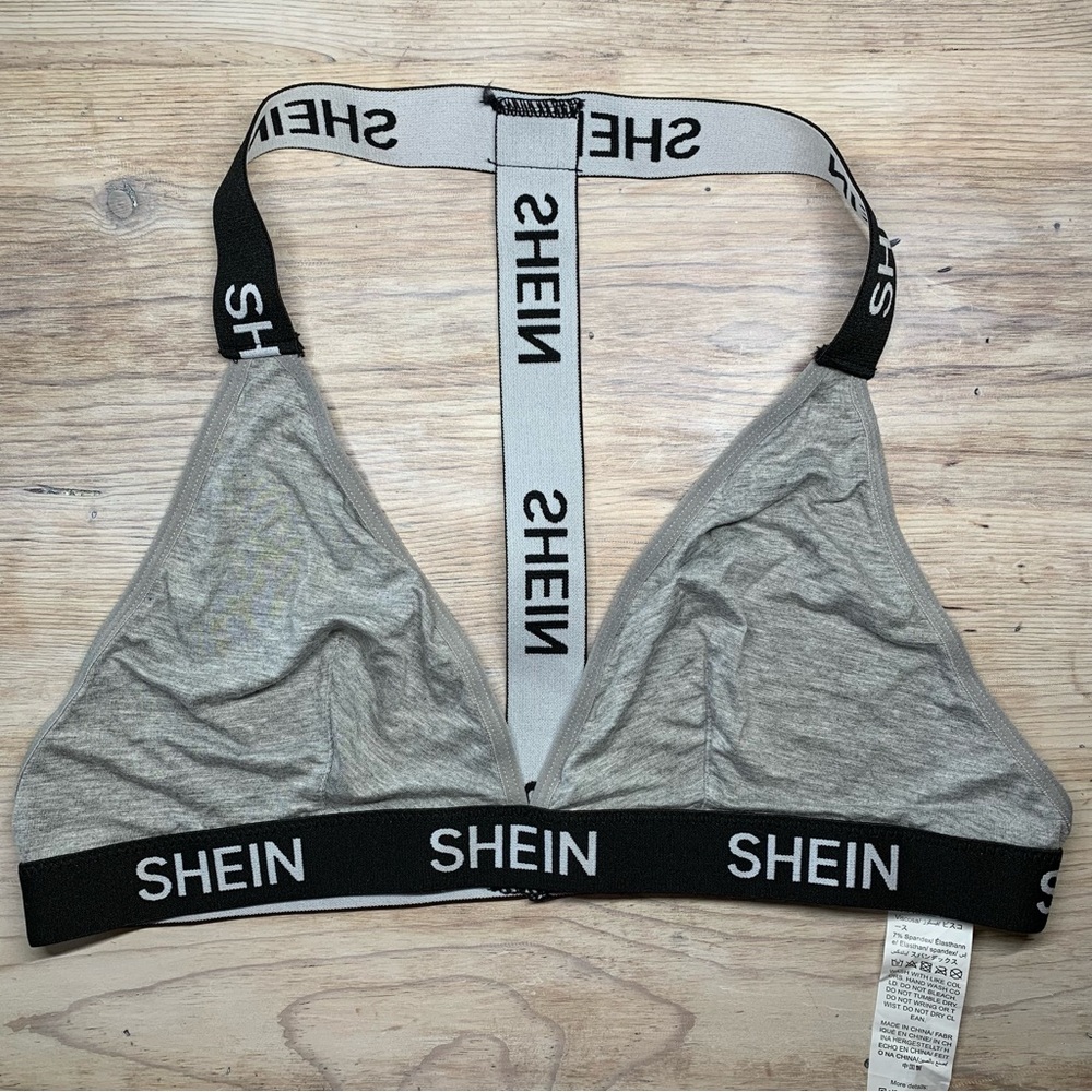 NWOT Shein Gray And Black Sport Bra